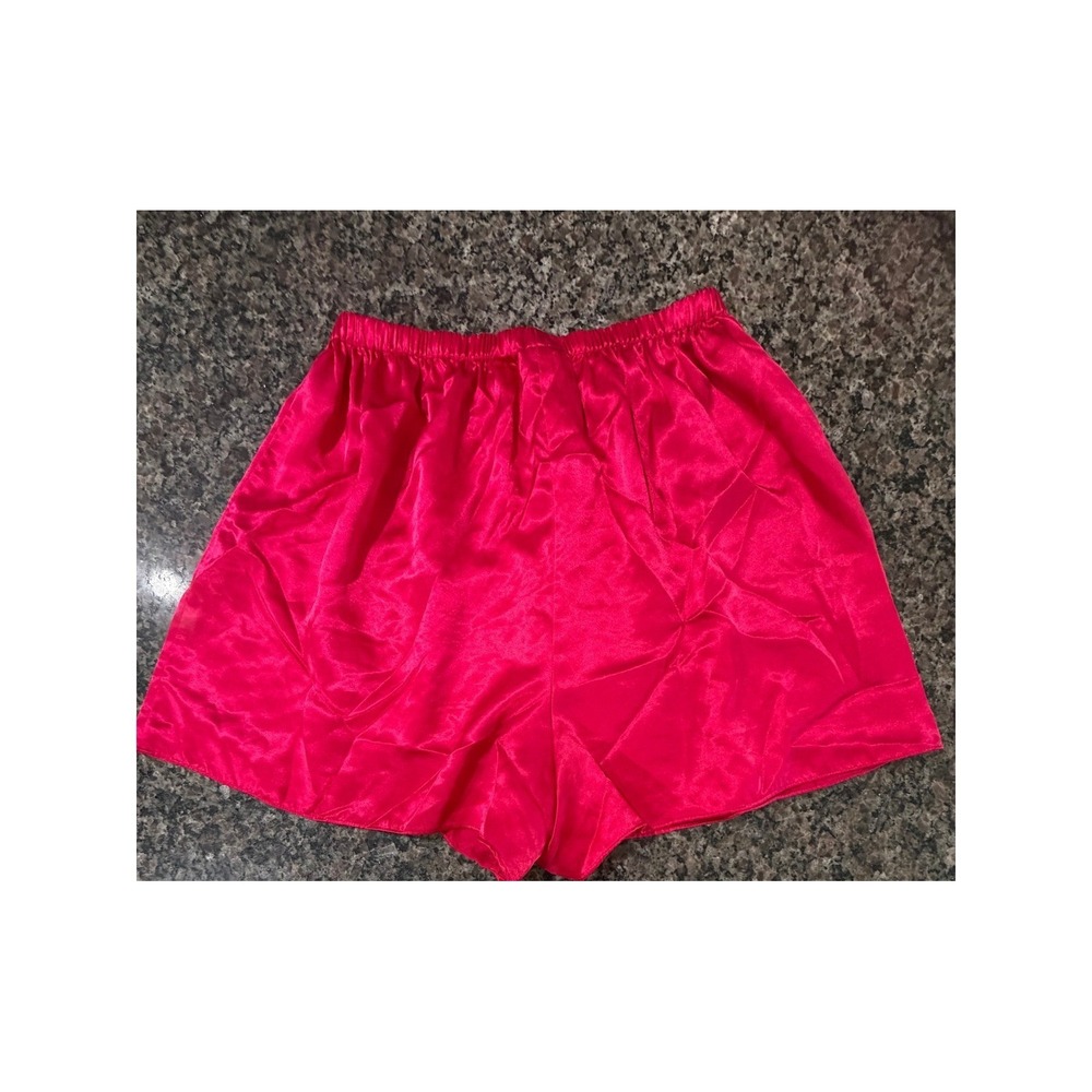 Vintage Victoria Secret Gold Label Pink Satin Pajama Short Women Large Sleepwear